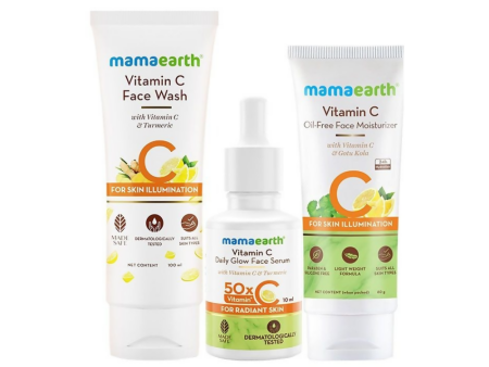 Mamaearth CSM (Cleanser, Serum, Moisturizer) Vitamin C Daily Glow Combo For Sale