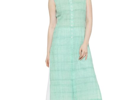 Women Green Solid Straight Kurta - Rasiya Cheap