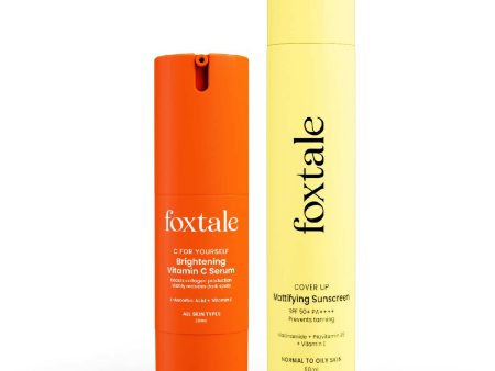 Foxtale Getting Even Skin Care Kit: C For Yourself Vitamin C Serum + Matte Finish Sunscreen Online Hot Sale