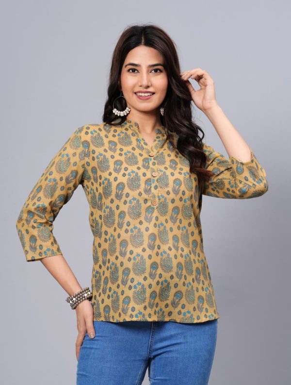 Women Elegant Printed Cotton Top - Rasiya For Cheap