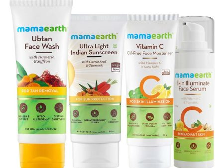 Mamaearth CSMS (Cleanser, Serum, Moisturizer, Sunscreen) Combo Sale