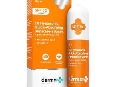 The Derma Co 1% Hyaluronic Quick-Absorbing Sunscreen Spray with Hyaluronic Acid & Vitamin E Hot on Sale