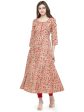 Women Red & Beige Printed A-Line Kurta - Rasiya For Cheap