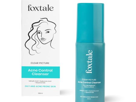 Foxtale 2% Salicylic Acid Acne Control Cleanser For Oily And Acne Prone Skin - Reduces Pimples and Breakouts For Discount